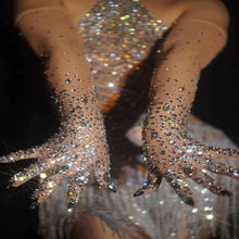 Load image into Gallery viewer, CANDICE BERGEN Mesh Crystal Gloves

