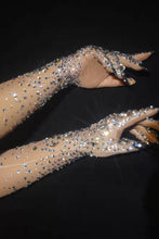 Load image into Gallery viewer, CANDICE BERGEN Mesh Crystal Gloves
