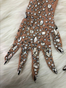 CANDICE BERGEN Mesh Crystal Gloves