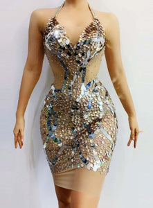 NIKI TAYLOR Mesh Sequin Mini