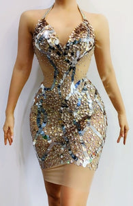 NIKI TAYLOR Mesh Sequin Mini