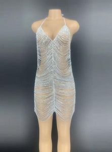 GEMMA ATKINSON Crystal-Chain Dress