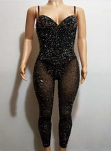 Load image into Gallery viewer, CIARA Black Crystal Jumpsuit
