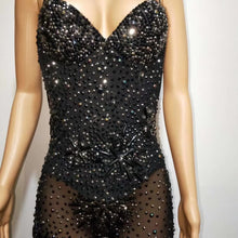 Load image into Gallery viewer, CIARA Black Crystal Jumpsuit
