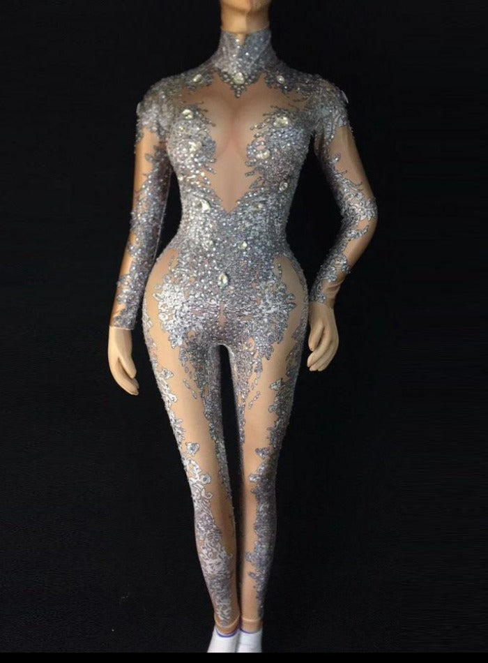 IZABEL GOULART Stretch Crystal Jumpsuit