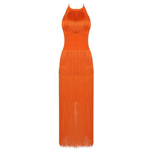 PERICALLIS Tassel Bandage Dress