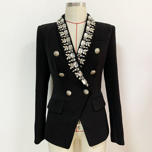 PORTEA Crystal Collar Blazer