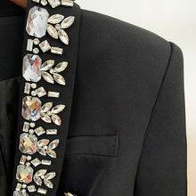 Load image into Gallery viewer, PORTEA Crystal Collar Blazer
