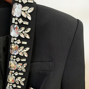 PORTEA Crystal Collar Blazer