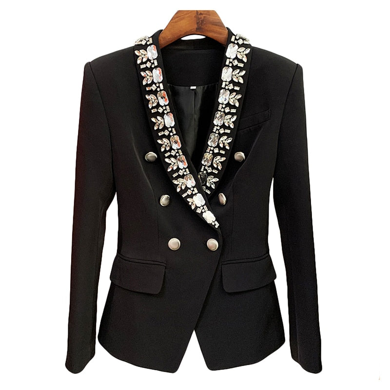 PORTEA Crystal Collar Blazer