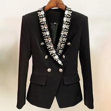 Load image into Gallery viewer, PORTEA Crystal Collar Blazer

