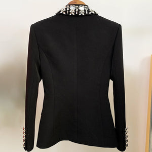 PORTEA Crystal Collar Blazer