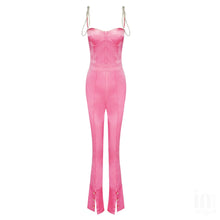 Load image into Gallery viewer, PILOSOCEREUS Satin Jumpsuit Crystal Strap
