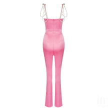Load image into Gallery viewer, PILOSOCEREUS Satin Jumpsuit Crystal Strap
