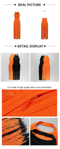 PERICALLIS Tassel Bandage Dress