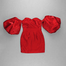 Load image into Gallery viewer, GREWIA RED Puff Sleeve Mini
