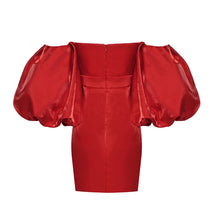 Load image into Gallery viewer, GREWIA RED Puff Sleeve Mini
