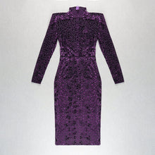Load image into Gallery viewer, PSILOTUM Velvet Midi Dress
