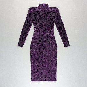 PSILOTUM Velvet Midi Dress