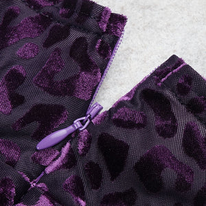 PSILOTUM Velvet Midi Dress