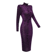 Load image into Gallery viewer, PSILOTUM Velvet Midi Dress
