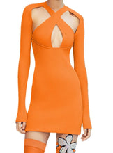 Load image into Gallery viewer, QUERCUS Cut-out Mini Bandage Dress
