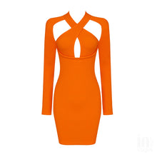 Load image into Gallery viewer, QUERCUS Cut-out Mini Bandage Dress
