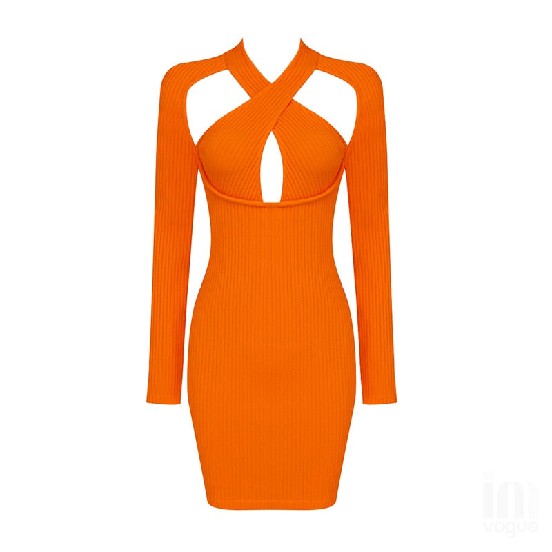 QUERCUS Cut-out Mini Bandage Dress