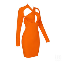 Load image into Gallery viewer, QUERCUS Cut-out Mini Bandage Dress
