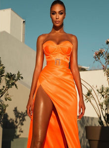 RAMONDA Long Slit Ankle Dress