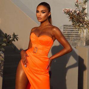 RAMONDA Long Slit Ankle Dress