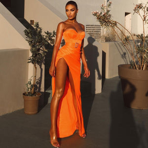 RAMONDA Long Slit Ankle Dress