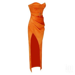 RAMONDA Long Slit Ankle Dress