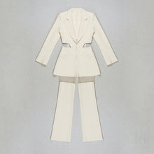 Load image into Gallery viewer, RUELLIA Blazer Mesh Pants Set
