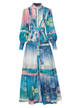Load image into Gallery viewer, SADLERIA Lantern Sleeve Long Dress
