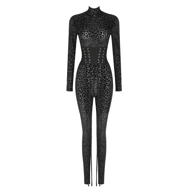 SATUREJA Leopard Jumpsuit + Belt