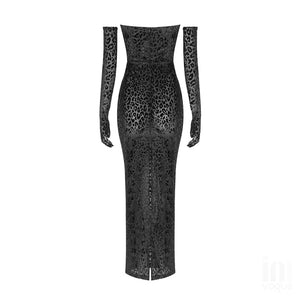 SCADOXUS Leopard Dress w/ Gloves