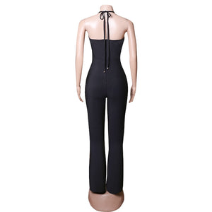 SEMELE Backless V-Neck Jumpsuit
