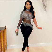 Load image into Gallery viewer, SCILLA Mesh Crystal Jumpsuit
