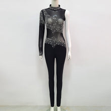 Load image into Gallery viewer, SCILLA Mesh Crystal Jumpsuit
