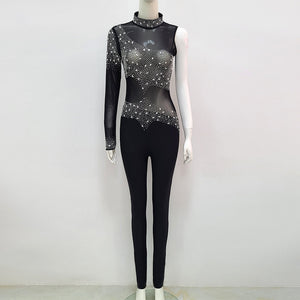 SCILLA Mesh Crystal Jumpsuit