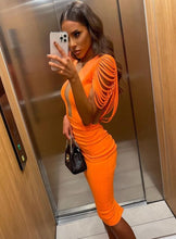 Load image into Gallery viewer, SIMMONDSIA Bandage Tassel Sleeve Midi

