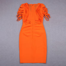 Load image into Gallery viewer, SIMMONDSIA Bandage Tassel Sleeve Midi
