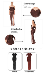 SOLDANELLA Bandage Mesh Long Dress
