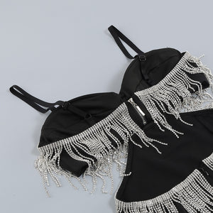 SONERILA Long Dress Crystal Tassel
