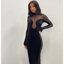 Load image into Gallery viewer, SOLLYA Mesh Velvet Midi
