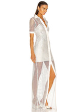 Load image into Gallery viewer, THYMUS Crystal Mesh Long Dress
