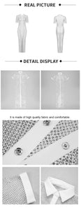 THYMUS Crystal Mesh Long Dress