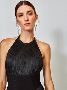 PERICALLIS Tassel Bandage Dress