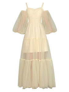 TUBERARIA Mesh Maxi Dress